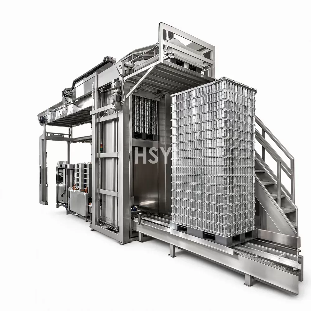 Automatic Empty Can Depalletizer and Ionized Cleaner