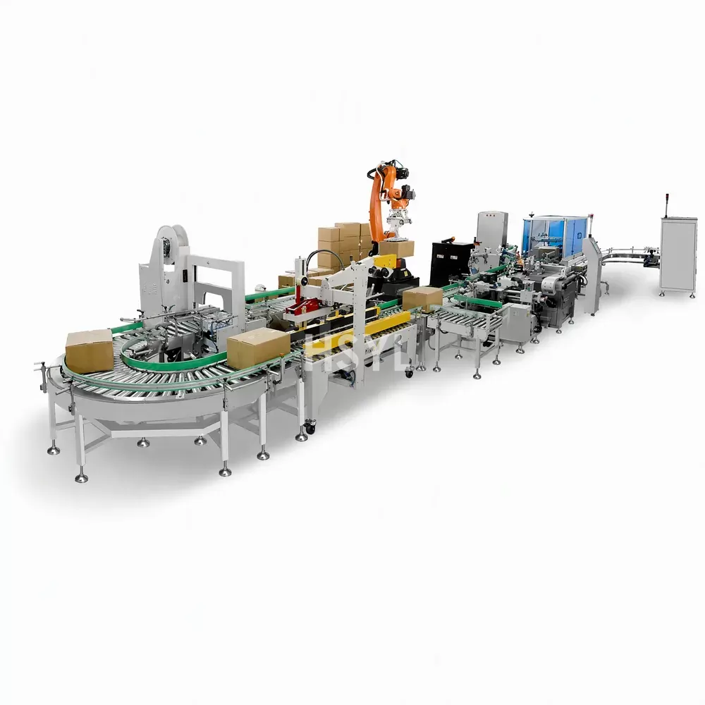 Filled Can Labeling, Case Packing and Palletizing Line